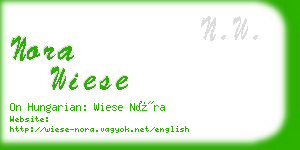 nora wiese business card